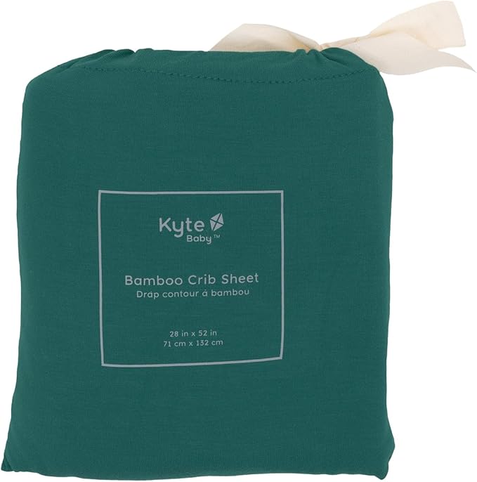 Kyte Baby Soft Crib Sheet - Standard Fitted Crib Sheet Made with Rayon from Bamboo, Ultra-Gentle and Breathable (Emerald)