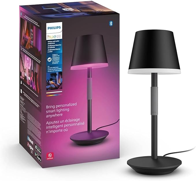 Philips Hue Go Smart Portable Table Lamp, 1 Pack, Smart LED Lamp