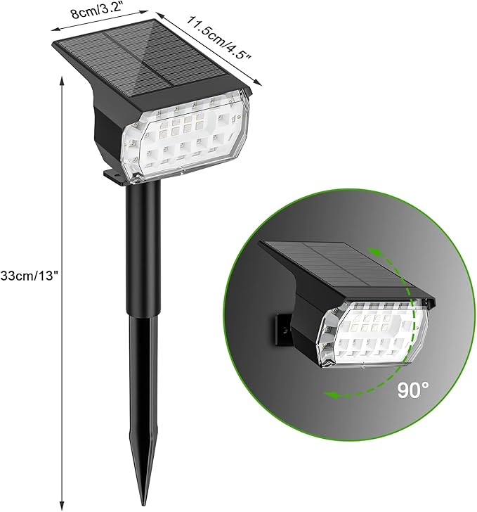 LANSOW Solar Spot Lights Outdoor Color Changing, Christmas Landscape Spotlights