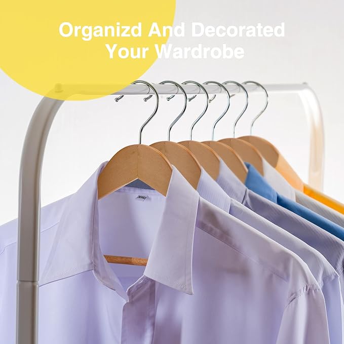 Wooden Hangers - 30 Pack - Clothes Hanger for Daily Used,Smooth Finish Wood Hanger with Precisely Cut Notches,Coat Hangers, Heavy Duty Hanger for Shirt Suit Dress (Natural)