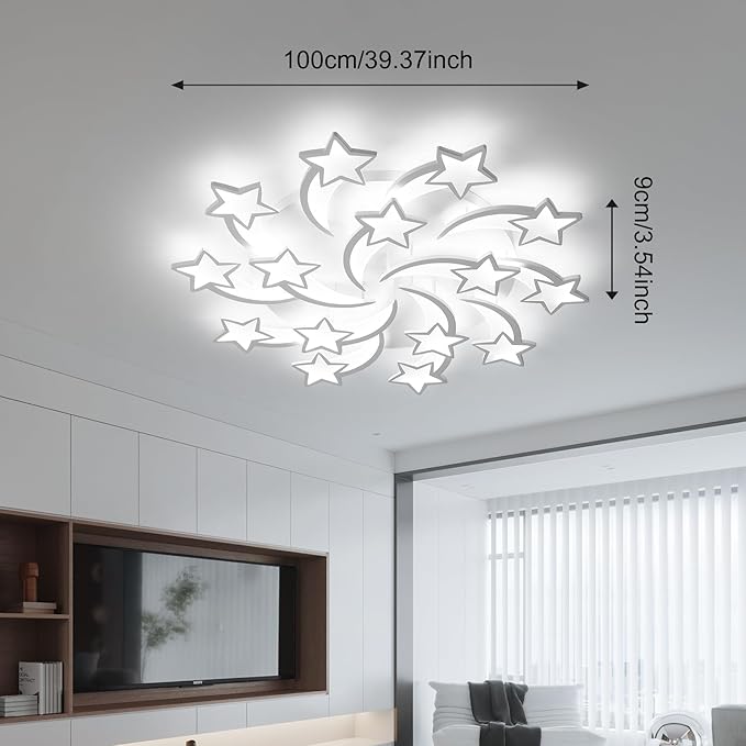 JAYMP Star Shaped Ceiling Light Dimmable Modern Ceiling Lamp Remote Control LED