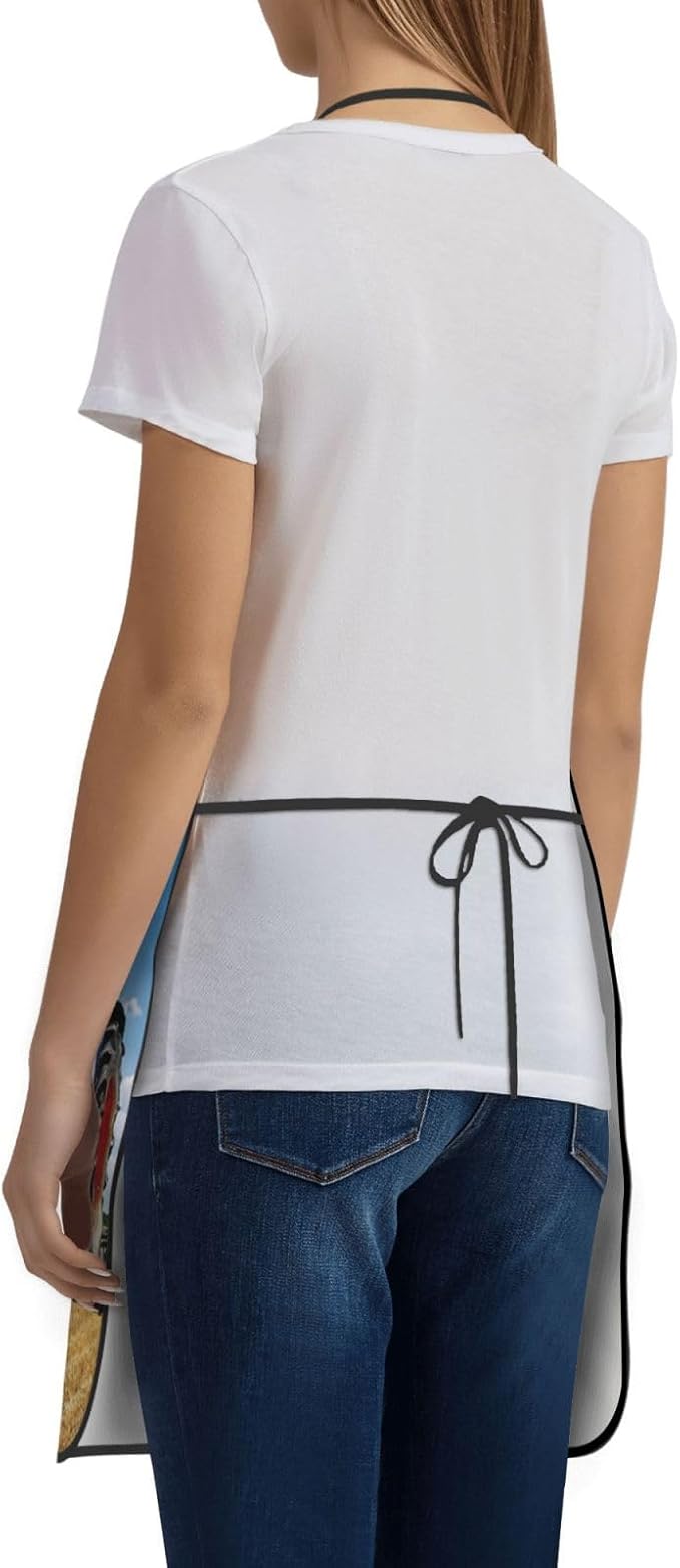 Premium Soft Water-Resistant Apron For Cooking, Gardening, Bbq, Fantasy Farm Tractor Aprons For Men Women, Unisex Adjustable Waist Work Bib Chef Apron For Kitchen, Cafe, With Pocket