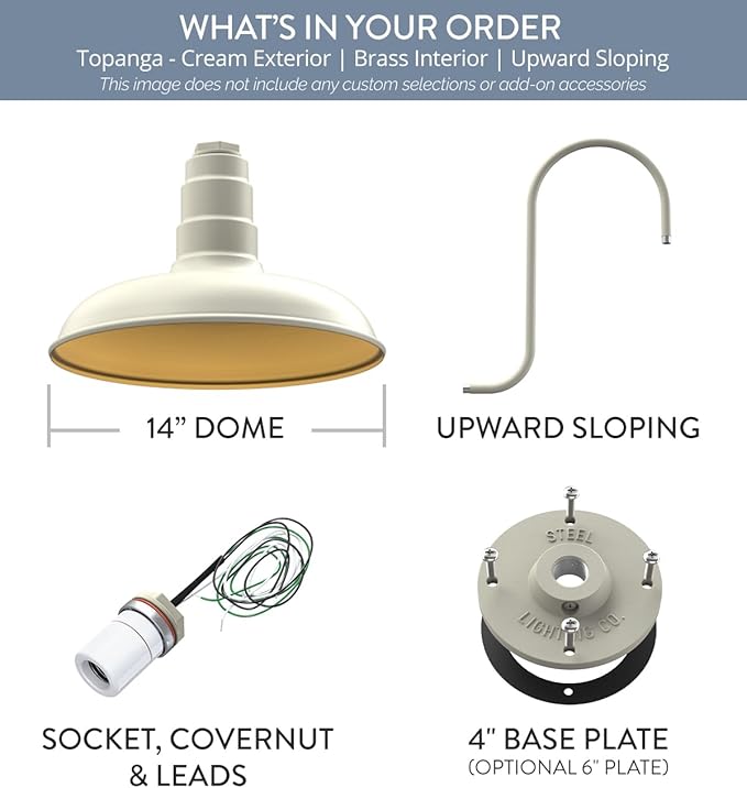 Steel Lighting Co. Topanga Barn Light | Outdoor Wall Mounted | 14 inch Dome |