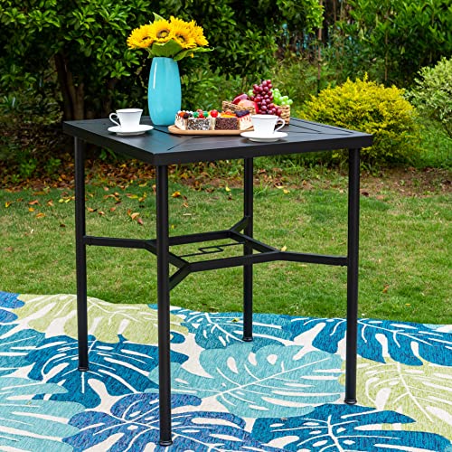 32" x 32" x 38" Bar Height Outdoor Table Square for 4 Metal Black