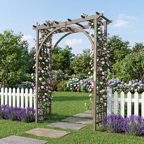 85" Wooden Garden Arch Trellis