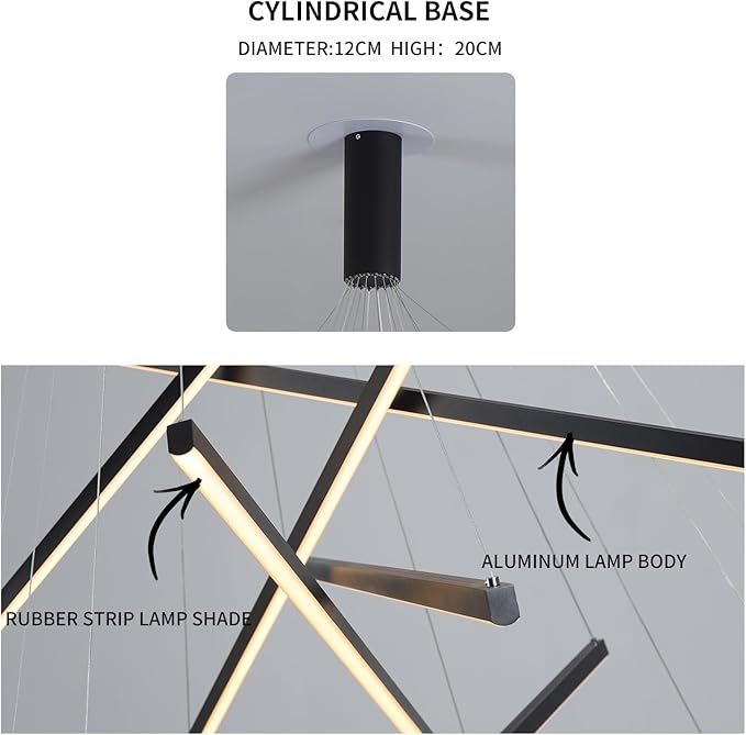 JAYMP Modern LED Chandeliers Dimmable Pendant Light Fixture