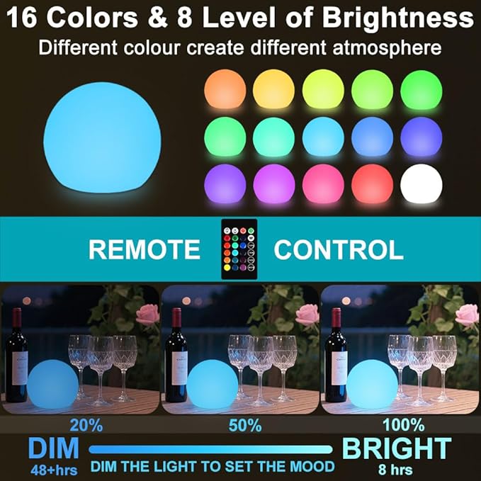 6-in Cordless LED Globe Orb Light