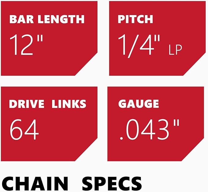 KAKEI 12 Inch Pole Saw Chain for Stihl 1/4" Pitch .043" Gauge 64 Drive Links Chainsaw Chain - 71PMM3 64 for Stihl Pole Saws (3 Chains) - Semi Chisel