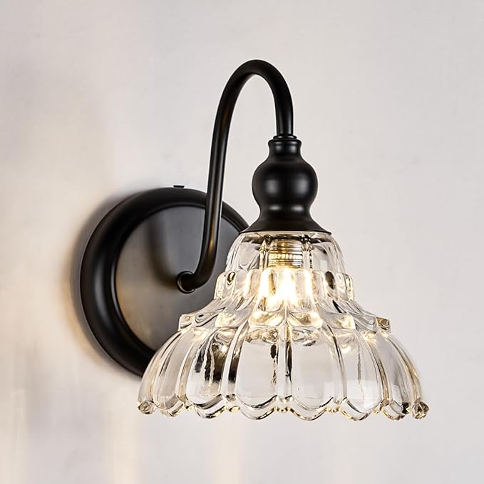 Modern Black Wall Sconce Mini Wall Light Made of Metal Body and Pressed
