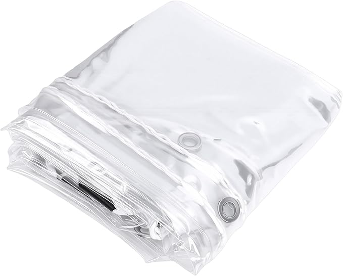 Yosoo Chicken Coop Tarp Cover, Windproof PVC Transparent Winterizing Coop Cloth with Grommets and Rope for Porch Fences, Terrace Fences, Courtyards, Roofs