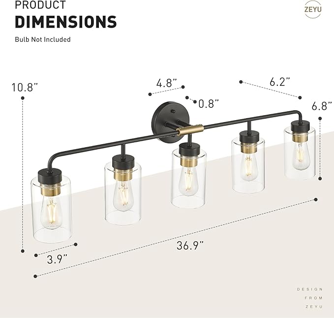 zeyu 36.5 Inch Modern Vanity Lights Over Mirror