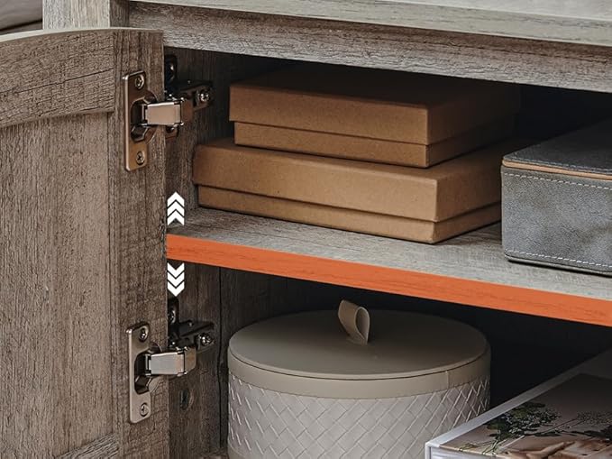 OKD Farmhouse End Table with Charging Station, 18" Rustic Nightstand with Adjustable Storage Shelf, Wood Rustic Wood Sofa Side Table for Bedroom