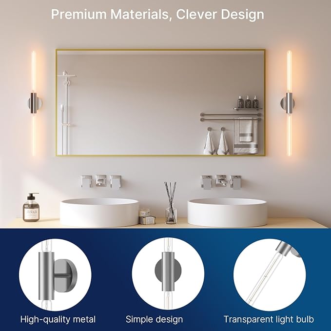 FLSNT Polished Nickel 2-Light Wall Sconce