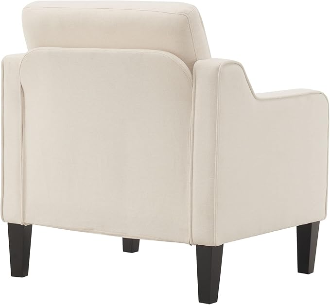 VINGLI Modern Accent Chairs Set of 2, Beige Living Room Chairs Comfy Armchair for Bedroom, Upholstered Sofa Chair Reading Chair for Small Spaces, Apartment, Waiting Room