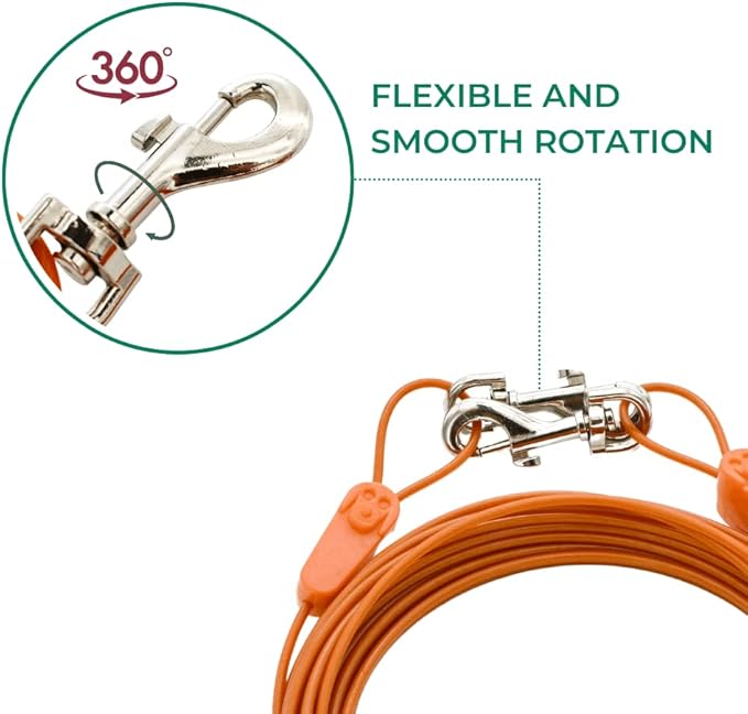 IntelliLeash Tie-Out Cables for Dogs: Strong, Safe, and Durable Dog Tie-Outs for Every Breed: 125 lb / 20 ft