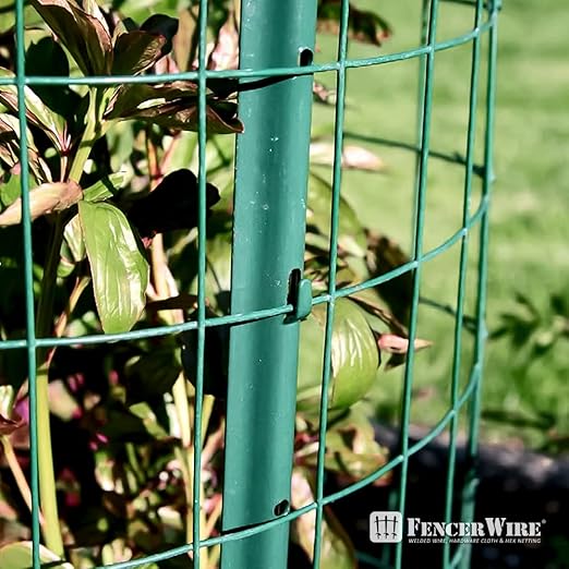 Fencer Wire 16 Gauge Green Vinyl Coated Welded Wire Mesh Size 2 inch X 3 inch, Green, 6 ft x50 feet