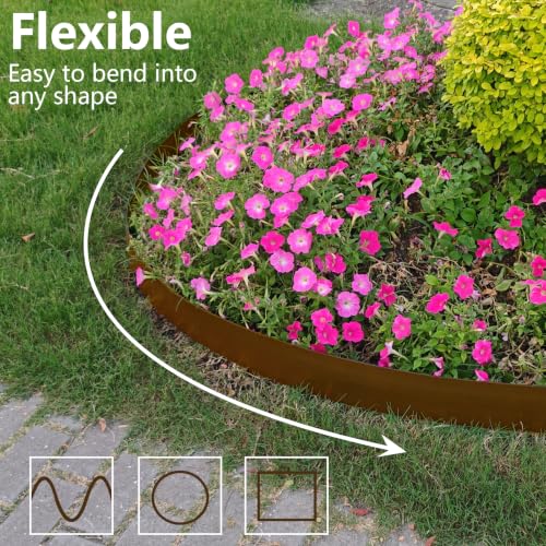 Landscape Edging 4 Inch Tall 40FT with 50Pcs Metal Spikes