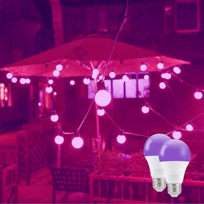 KINUR Light Bulb, A19 9W Purple LED Lights 120V E26 Medium Base Non-Dimmable