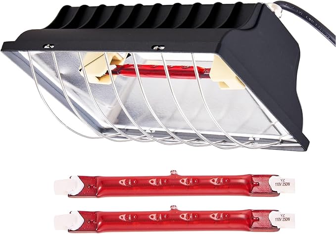 Chicken Coop Heat Lamp 250W Brooder Heating Plate for Chicks Hanging Light Heated Adjustable Temp with Anti-Fall Aluminum Alloy Lamp Shade Suitable for Poultry, Livestock & Small Pets