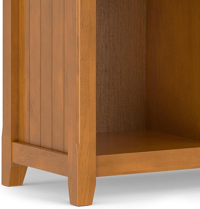 SIMPLIHOME Acadian Bookcase - 57 inch Tall 12-Cube Solid Wood Storage Display Unit in Light Golden Brown, Transitional Cube Organizer for Living Room or Office with Fixed Shelves and Tapered Legs