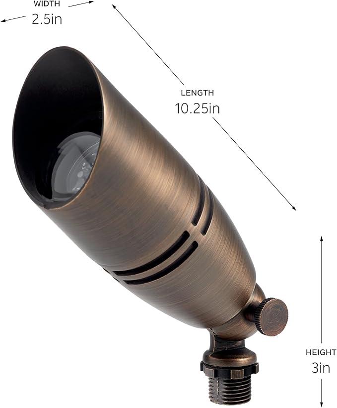 Kichler 12V MR-16 Fixed Socket Brass Accent Light Centennial Brass,