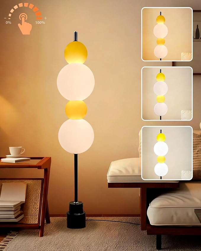 Yellow Globe Floor Lamp