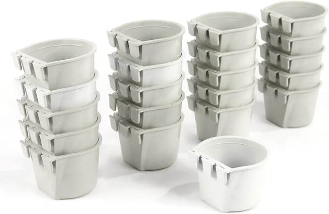 The ROP Shop 400-Pack - 8oz Gray Cage Cup for Feed & Water for Poultry Ducks, Birds, Hamsters