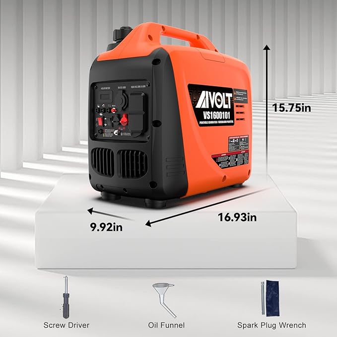 AIVOLT 1600W Super Quiet Inverter Generator, Ultra Lightweight Gas Powered Portable Generator for Camping & Home Use, EPA Compliant