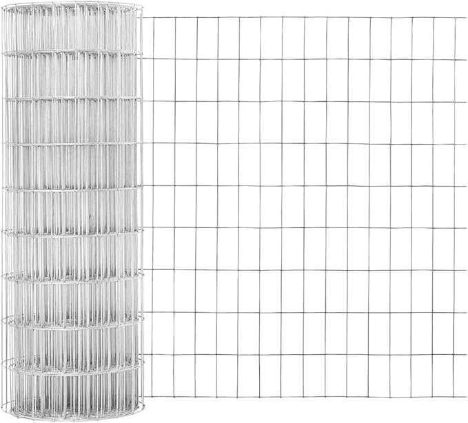 Fencer Wire Welded Wire Fence 12.5 Gauge, Galvanized Welded Fence Wire Roll, Mesh Size 2-Inch x 4-Inch, Hog Wire Fencing Cage, Multiple Use for Home Improvement & Animals Enclosure (2ft. x 50ft.)