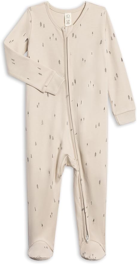 Colored Organics Baby Zip-Up Footed Sleeper with 2-Way Zipper - Newborn Organic Cotton Pajamas