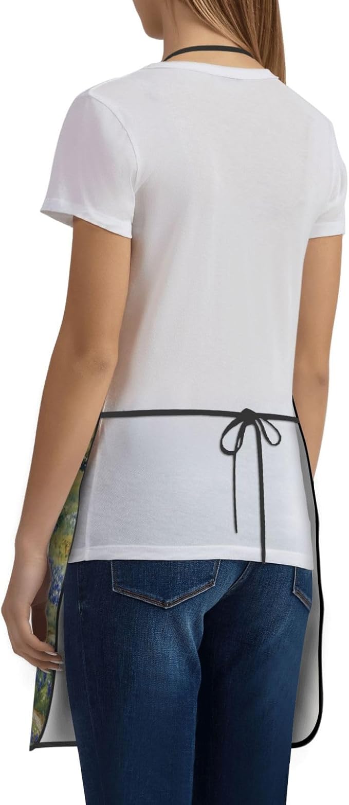 Kitchen Aprons for Men Women Waterproof Apron with 2 Pockets Tropical plants and parrots Apron Adjustable Bib Aprons