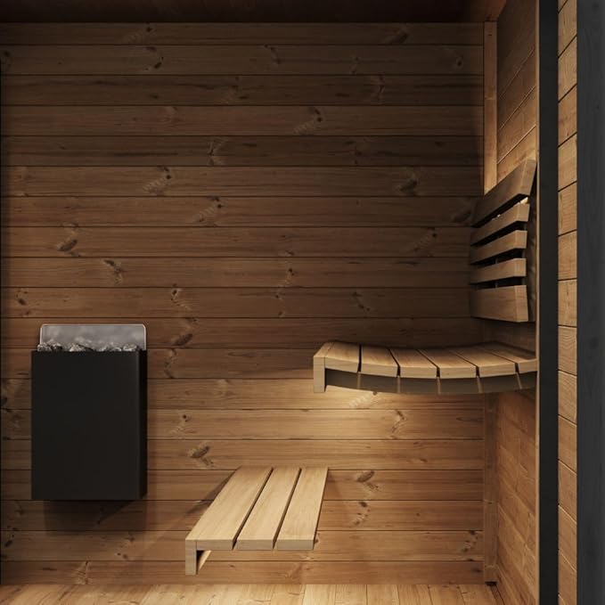 GL6 Outdoor Sauna Kit, Garden Luxury-Series Outdoor DIY Sauna Kit, Thermo-Spruce, up to 6 Persons Bundles (Sauna Heater and Sauna Stones Included) (Harvia Spirit SP90E - WiFi Xenio)