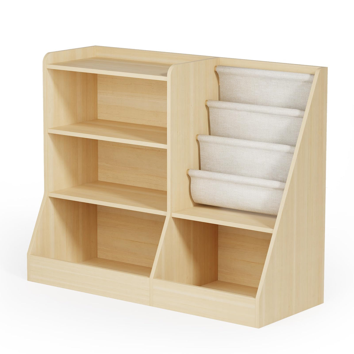 40" Large Kids Wooden Bookshelf and Toy Storage Organizer White