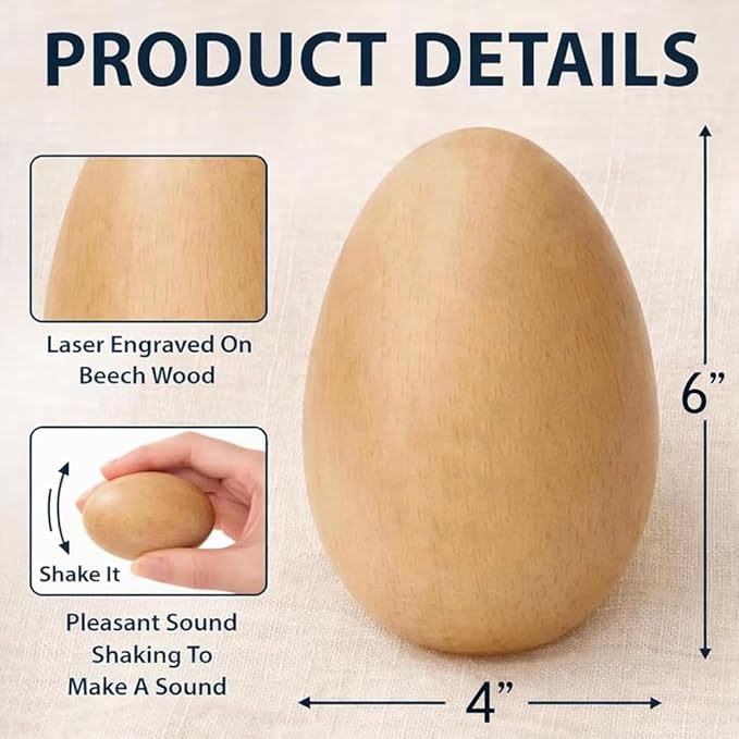 He Is Risen Wooden Egg Decor with Cross – Christian Engraved Wood Egg, Matthew 28:6 Bible Verse Religious Easter Table Decoration, Faith Gift for Christians, Church Spring Basket Display