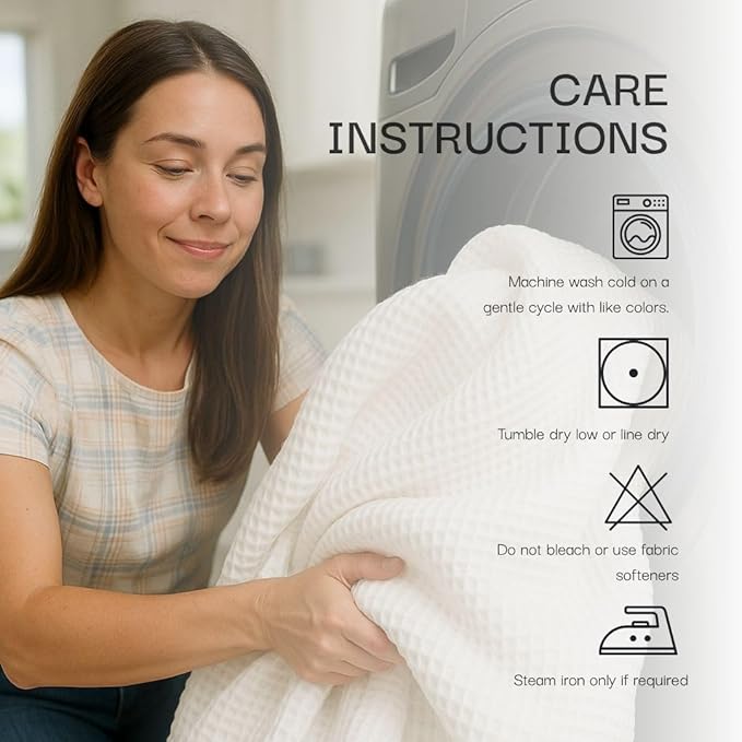 Salt Earth GOTS Certified 100% Organic Cotton Throw Blanket, 90" X 90" Waffle Blankets & Throws for Bed, Throw Blanket for Couch, Modern & Cozy Blanket, All Seasons Waffle Blanket, Soft Blanket(Navy)