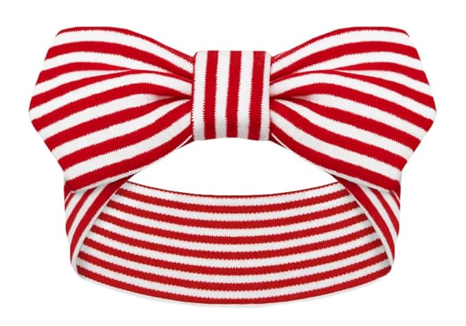 Creative Knitwear Bradley Braves Infant Girls Red/White Striped Hair Knot Headband Embroidered Logo - Size Newborn - 4T