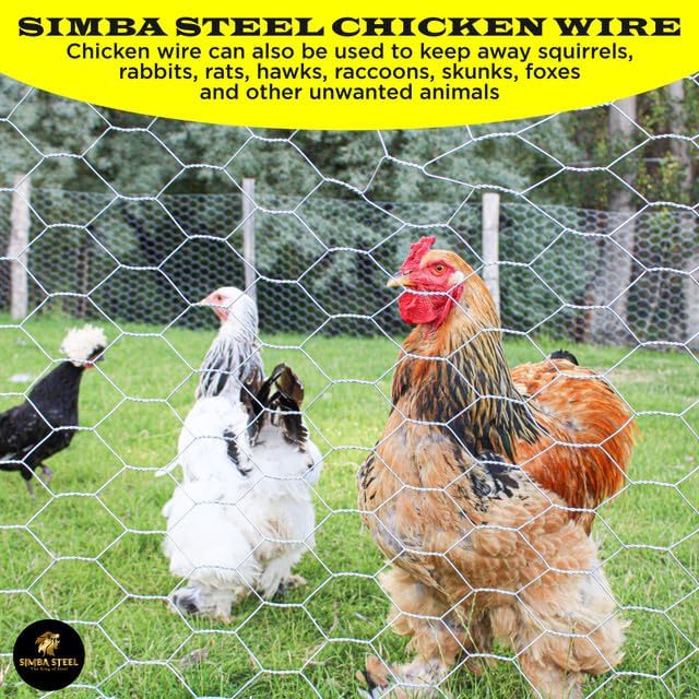 Chicken Wire 72 in x 150 FT x 2” Mesh x 20GA | Poultry Wire Netting | Hot Dipped Galvanised | Hexagonal Galvanized Mesh for Chicken Coop, Rabbit Cage, Fence Barrier PM72x150x2