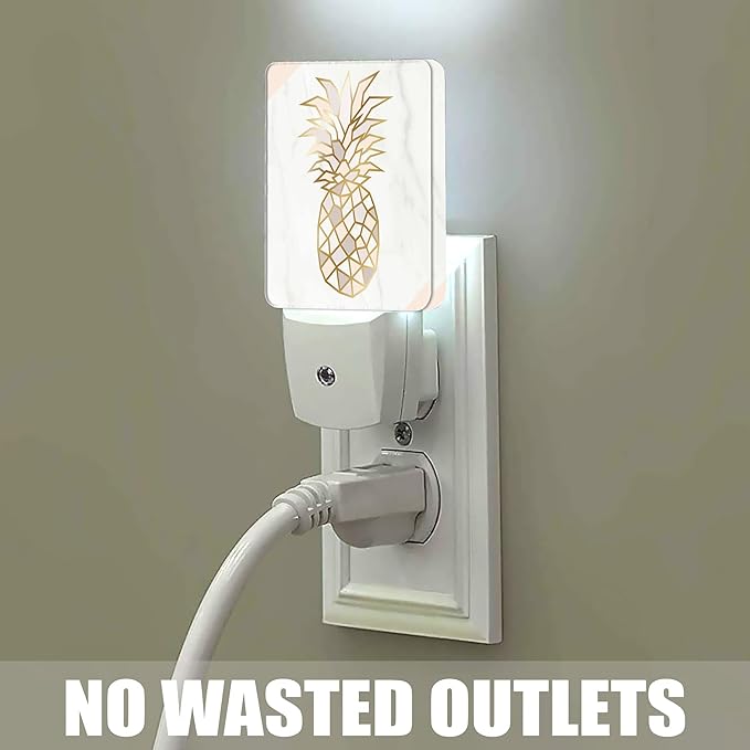 Rose Gold Pineapple Dusk to Dawn Night Light, Auto Sensor Lamp Home Indoor