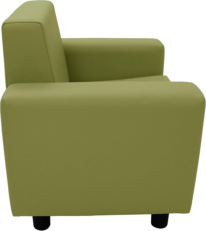 Factory Direct Partners SoftScape Inspired Playtime Classic Reading Chair, Children's Commercial-Grade Upholstered Furniture for Home, Daycare, Preschool, Library; Modern Design - Fern Green, 14472-FG
