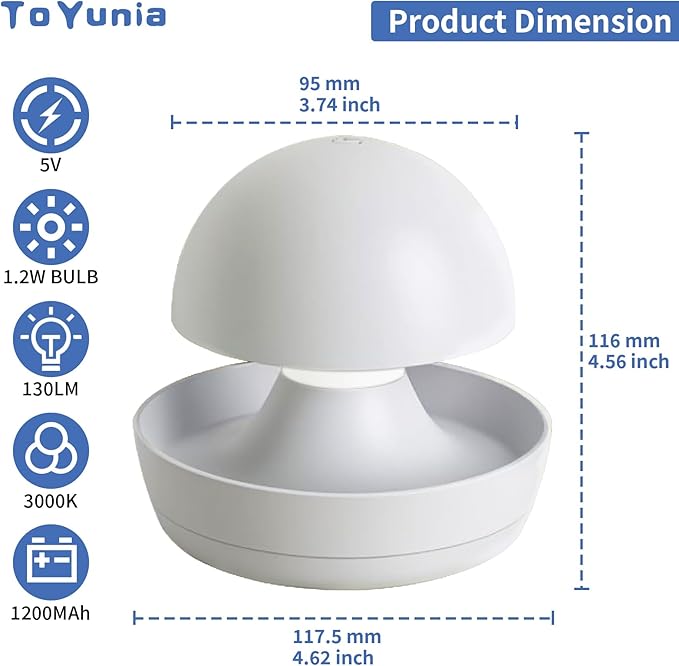 Portable Night Light for Kids Nursery Recharge Night Light,1 Pack, 4000K,White,