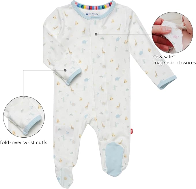 Magnetic Me Girls Modal Magnetic Baby Footie Pajamas | Silky Soft Modal Fabric | Baby Sleepers Available Sizes PRE - 24M