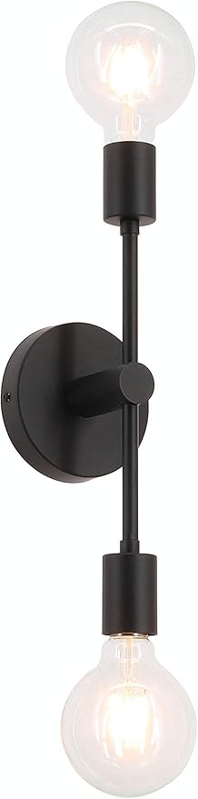 XiNBEi Lighting 2-Light Black Bathroom Lighting Over Mirror, Modern Sconces
