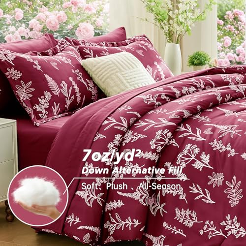 Burgundy Full Comforter Set