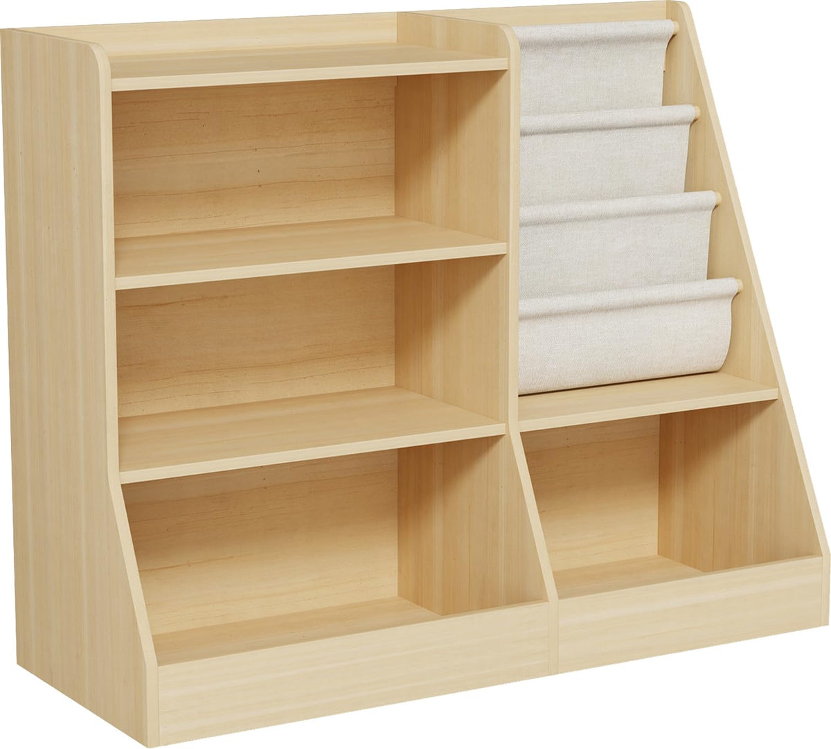 40" Large Kids Wooden Bookshelf and Toy Storage Organizer White