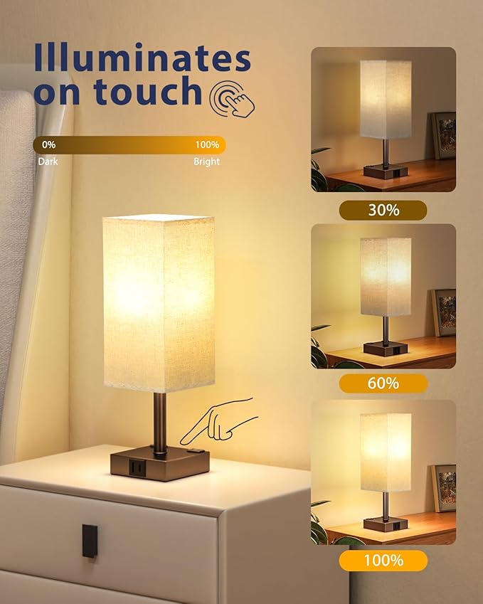 Brown Touch Table Lamp