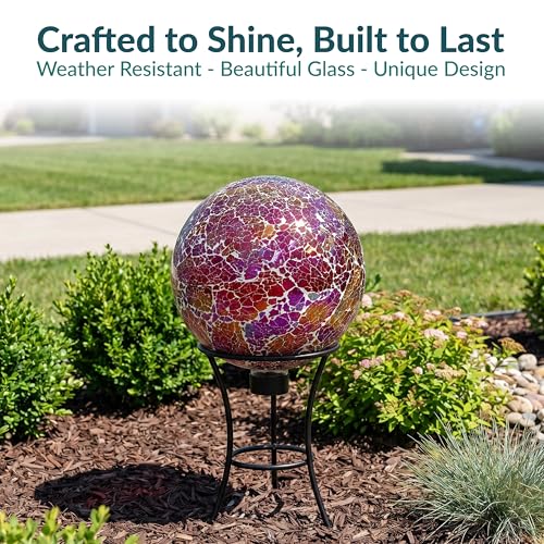 Sunnydaze 10" Mosaic Glass Gazing Ball for Garden (2 Count)