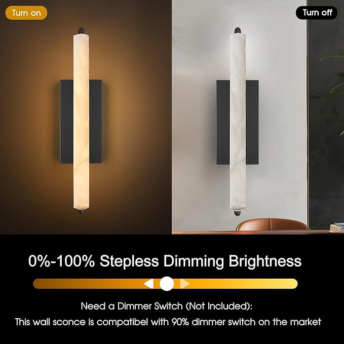 Alabaster Wall Sconce, Bronze Modern Bathroom Sconces, Indoor Wall Lighting