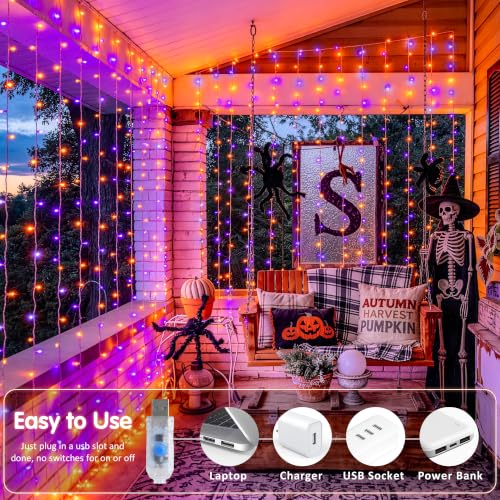 200 LED USB Plug in Orange and Purple Halloween Lights (6.5 Foot)