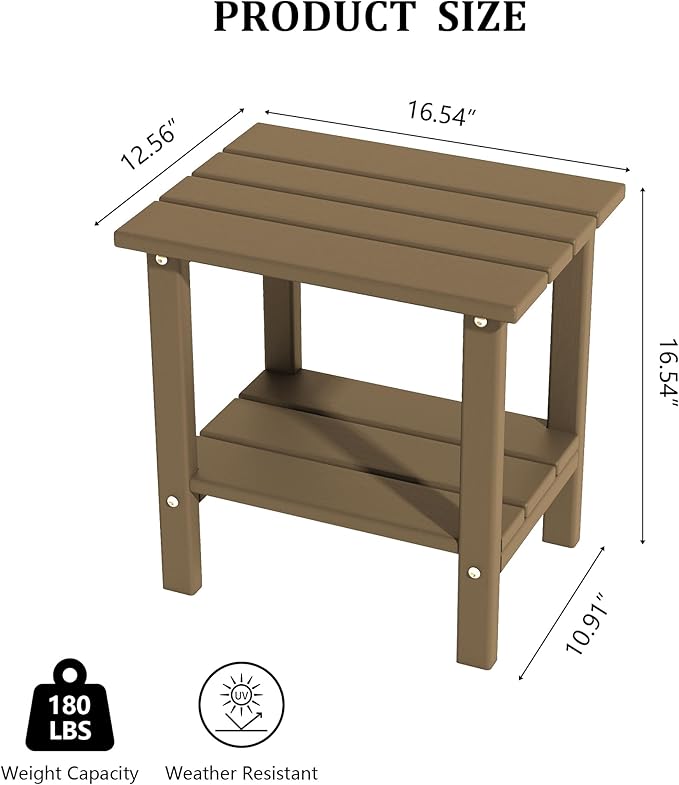 OTSUN 2-Tier Small Patio Tables for Outside or Indoor(Latte Brown)