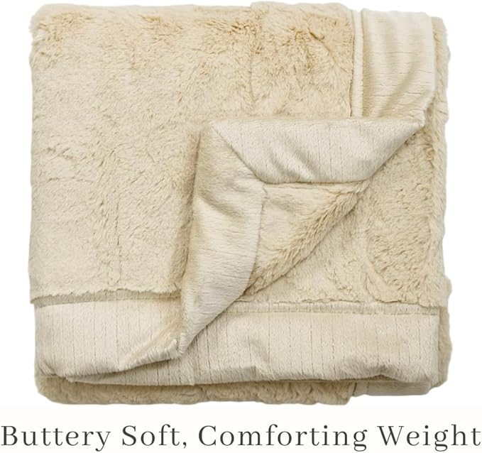 SARANONI Luxury Receiving Blankets for Babies | Ultra-Soft Lush and Boutique Quality Baby Blanket | Ivory - 40” x 30”